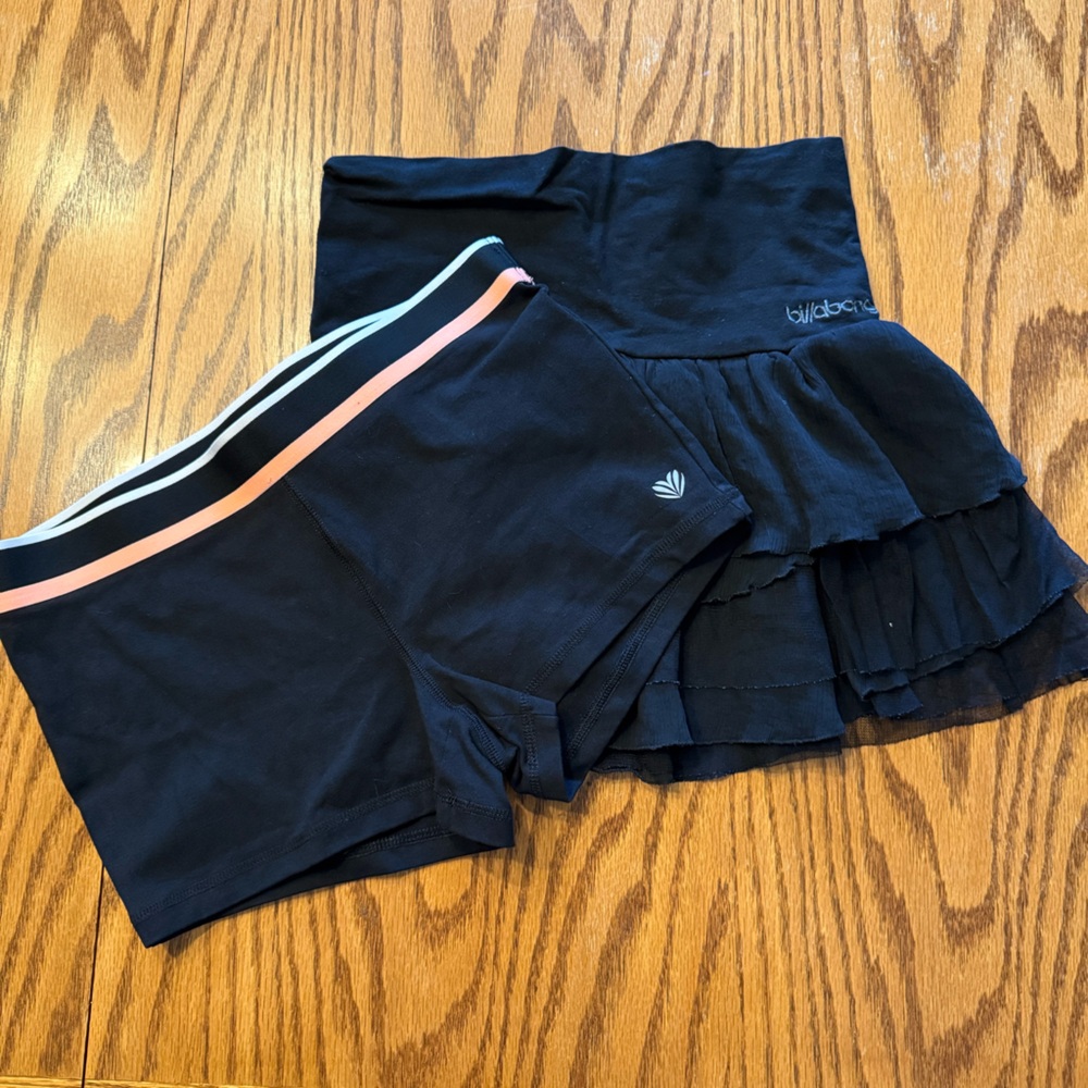 Billabong Black Skirt with Sporty Black Shorts - Size M